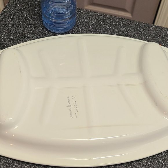 Vintage Corning Ware Blue Cornflower P-19 Oval Serving Platter - Picture 2 of 2